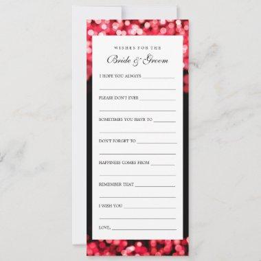 Wishes For Bride And Groom Red Lights Advice Card