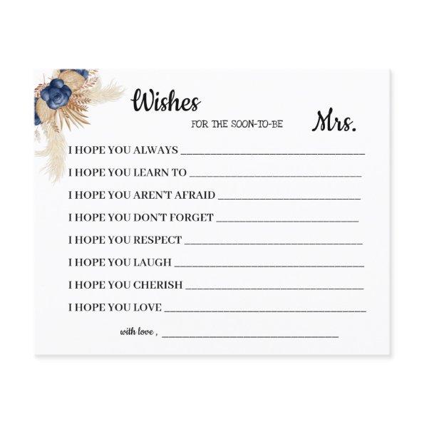Wishes for Soon to be Mrs Blue Flowers Shower  Flyer