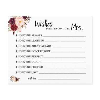 wishes for Soon to be Mrs Marsala Shower  Flyer