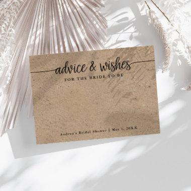 Wishes for The Bride to Be Kraft Advice Cards