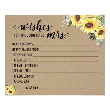 Wishes for the Mrs Greenery Sunflowers Invitations Flyer