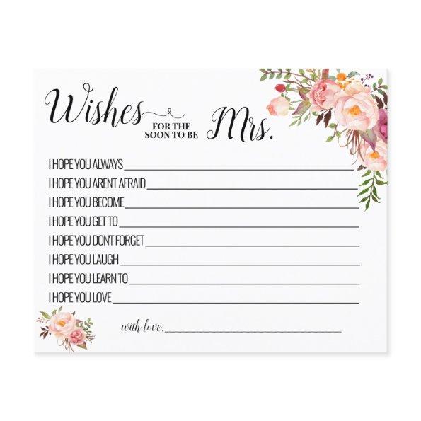 Wishes for the Soon to be Mrs Advice Card Flyer