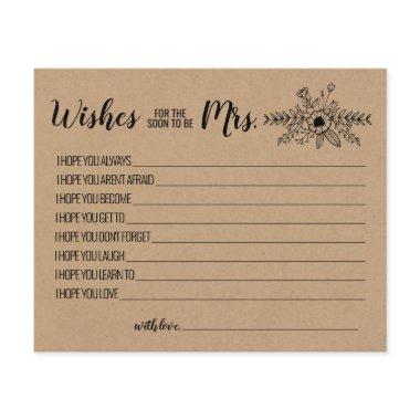 Wishes for the Soon to be Mrs Advice Rustic Invitations