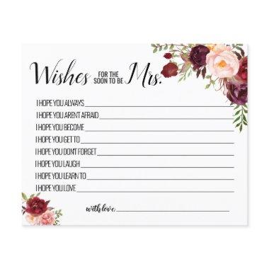 Wishes for the Soon to be Mrs Marsala Invitations