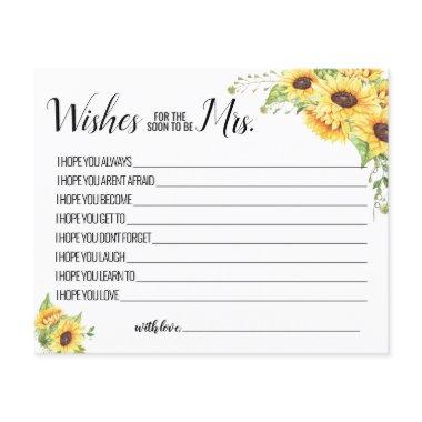 Wishes for the Soon to be Mrs sunflower Invitations