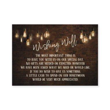 Wishing Well Dark Bricks & Warm Edison Lights Enclosure Invitations