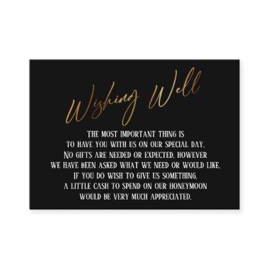 Wishing Well Modern Gold Handwriting Wedding Enclosure