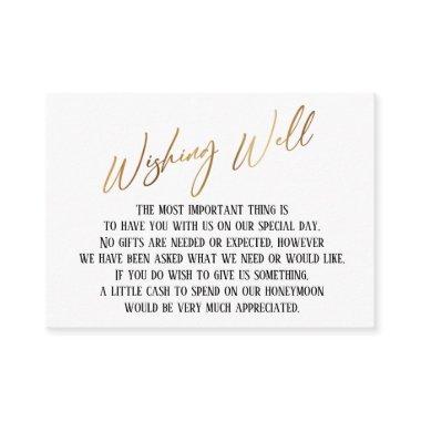 Wishing Well Modern Gold Handwriting Wedding Enclosure Invitations