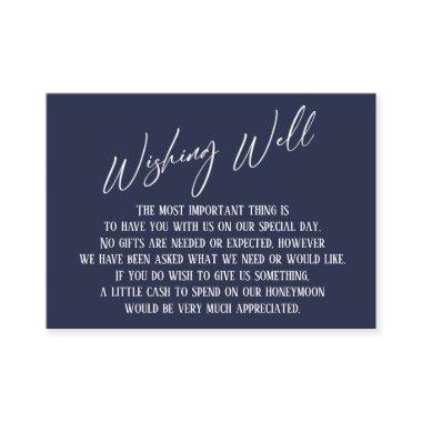 Wishing Well Modern Handwriting Navy Blue Enclosure