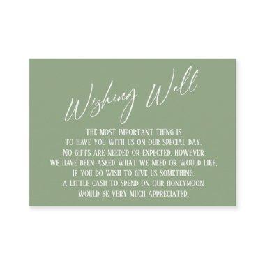 Wishing Well Modern Handwriting Sage Green Enclosure