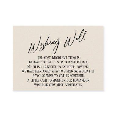 Wishing Well Modern Handwriting Simple Cream Enclosure Invitations