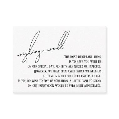 Wishing Well Modern Slim Handwriting White Enclosure Invitations