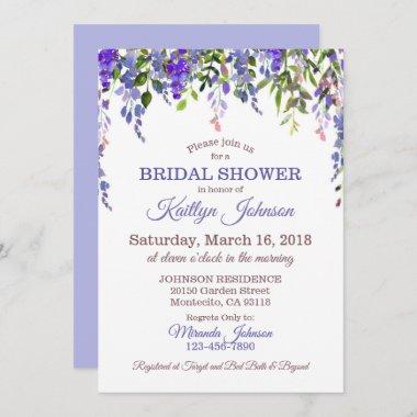 Wisteria Floral Modern Wedding Invitations