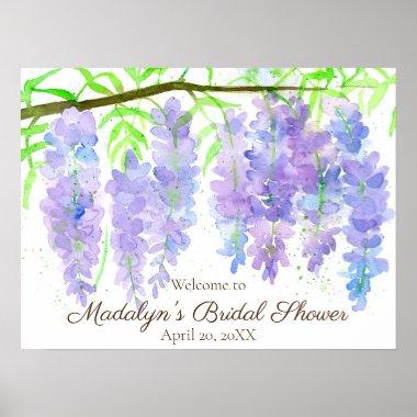 Wisteria Flowers Bridal Shower Welcome Poster