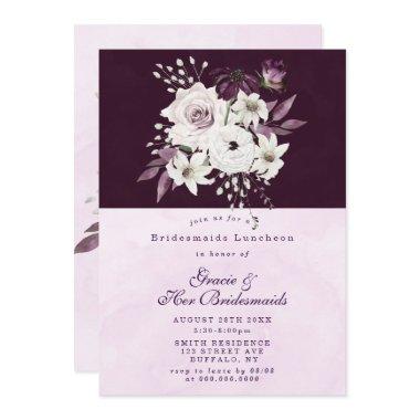 Wisteria Lilac Rose Bridesmaids Luncheon Invite