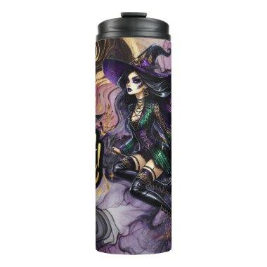 Witch Please! Gothic Pagan Witch Halloween Fantasy Thermal Tumbler