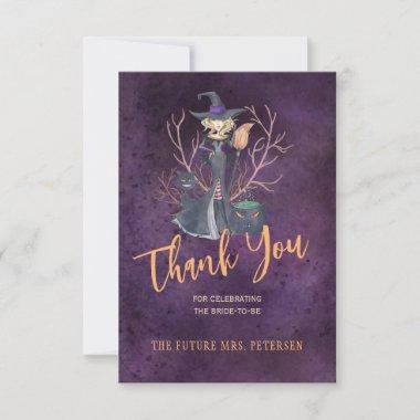 Witch watercolor Halloween bridal shower thank you