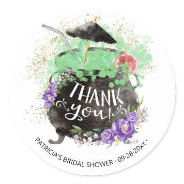 Witch's Punch Halloween Bridal Shower Thank You Cl Classic Round Sticker