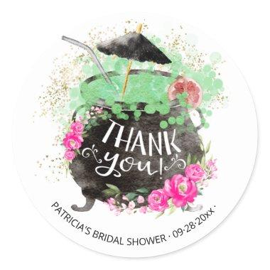 Witch's Punch Halloween Bridal Shower Thank You Classic Round Sticker