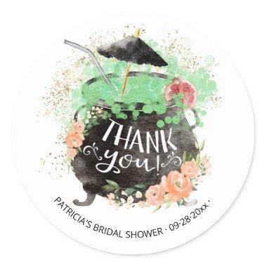 Witch's Punch Halloween Bridal Shower Thank You Classic Round Sticker
