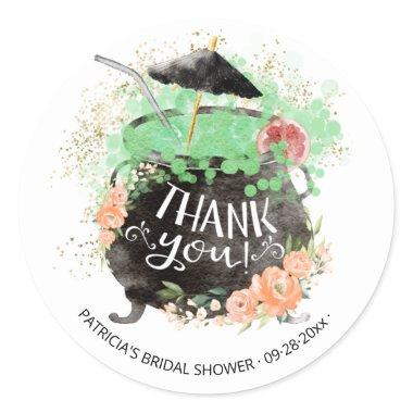 Witch's Punch Halloween Bridal Shower Thank You Classic Round Sticker