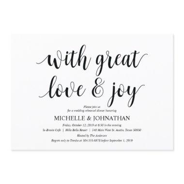 With great love Rehearsal Dinner Invitation Invitations