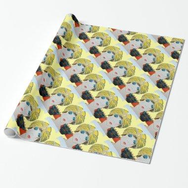 WOMAN WITH ORIENTAL YELLOW TURBAN / Beauty Fashion Wrapping Paper