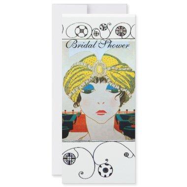 WOMAN WITH ORIENTAL YELLOW TURBAN