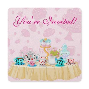 Wonderland Tea Party Bridal Shower Invitations