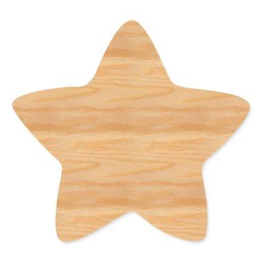 Wood Blank Elegant Design Modern Stylish Template Star Sticker