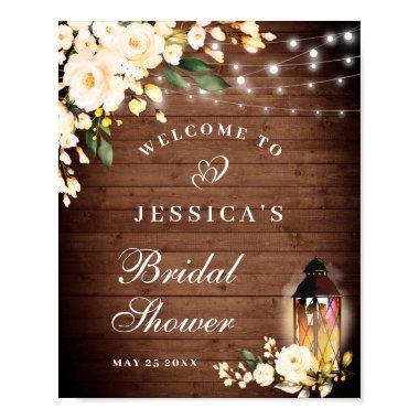 Wood & Blush Roses Floral  Sign