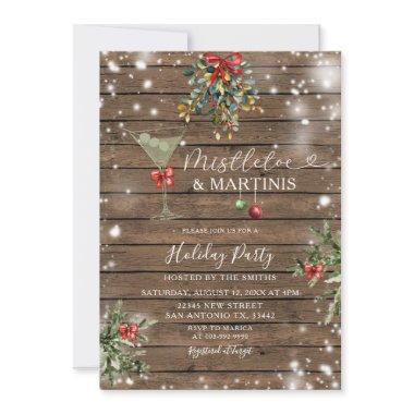 Wood Christmas Mistletoe & Martini
