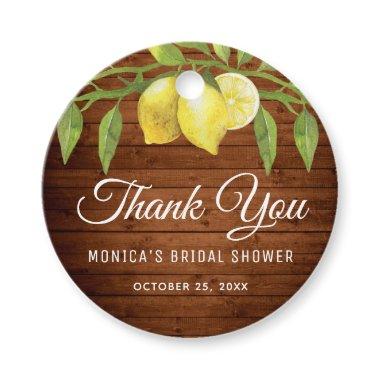 Wood & Lemons & Greenery Bridal Shower Thank You Favor Tags