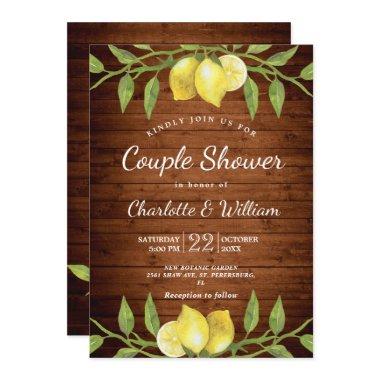Wood & Lemons Greenery Watercolor Couple Shower