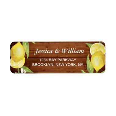 Wood & Lemons Greenery Watercolor Elegant Chic Label