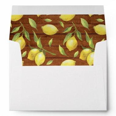 Wood & Lemons Greenery Watercolor for Invitations Envelope