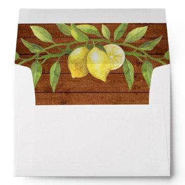 Wood & Lemons Greenery Watercolor for  Envelope