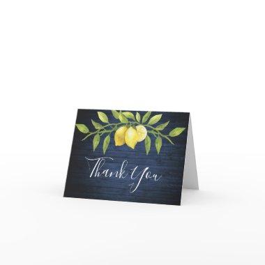 Wood & Lemons Greenery Watercolor Wedding Thank You