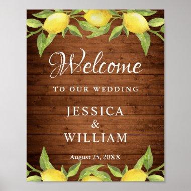 Wood & Lemons Greenery Wedding Welcome Sign