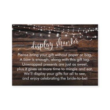 Wood & Lights Display Bridal Shower Gift Invitations