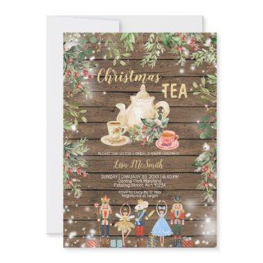Wood Nutcracker Christmas Tea  Party