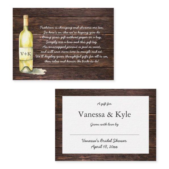 Wood Wine Bottle display  tag Enclosure