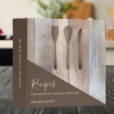 Wooden kitchen utensils brown  recipe 3 Ring Binder