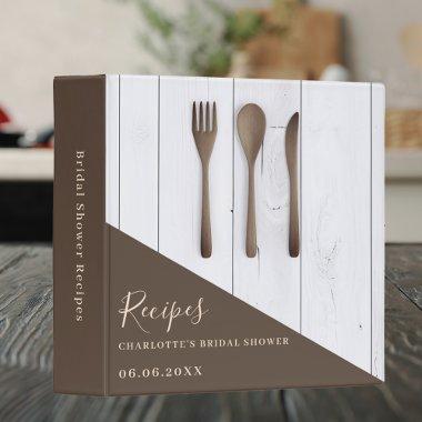 Wooden kitchen utensils brown  recipe 3 Ring Binder