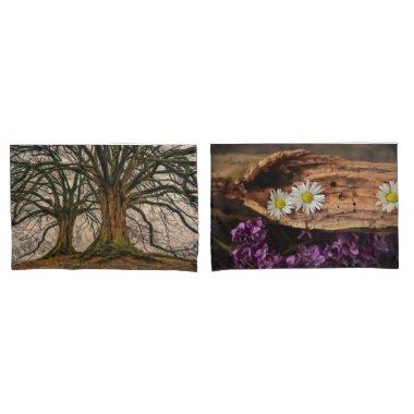 Wooden Wood Bark Tree Autumn Destiny's Destiny Pillow Case