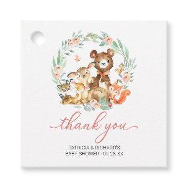 Woodland Animals Greenery Baby Shower Thank You Favor Tags