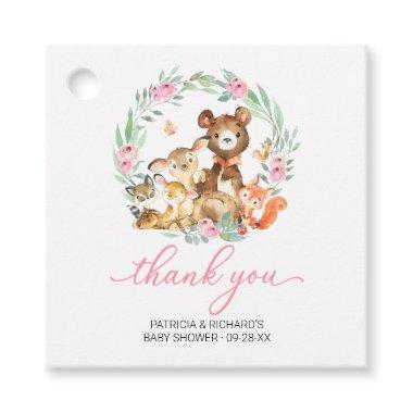Woodland Animals Greenery Baby Shower Thank You Favor Tags