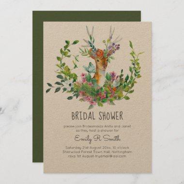 Woodland Deer Bridal Shower Invitations