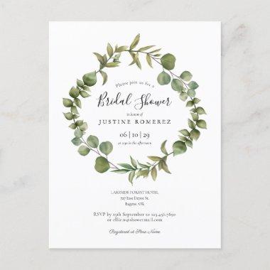 Woodland Eucalyptus Greenery Bridal Shower Invite