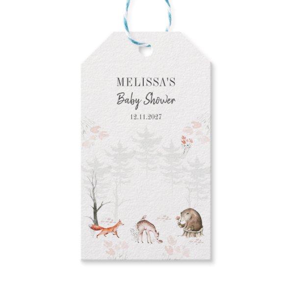 Woodland Forest Animals Baby Shower Gift Tags